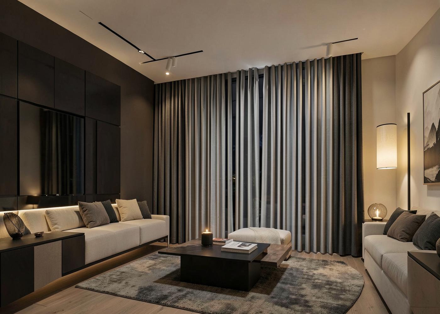 Motorized boardroom curtains — Corporate · Khobar